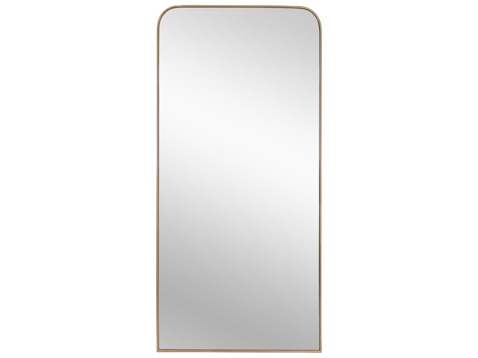 Calabasas Rectangular Floor Mirror in Brushed Brass