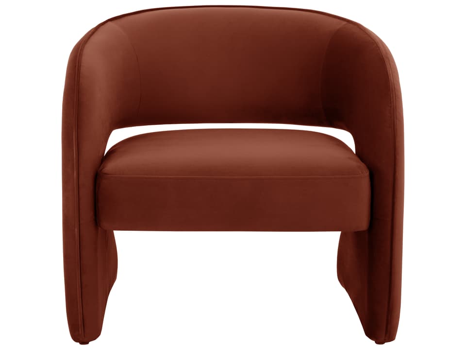 Rosalia Upholstered Accent Lounge Chair in Meg Rust Fabric