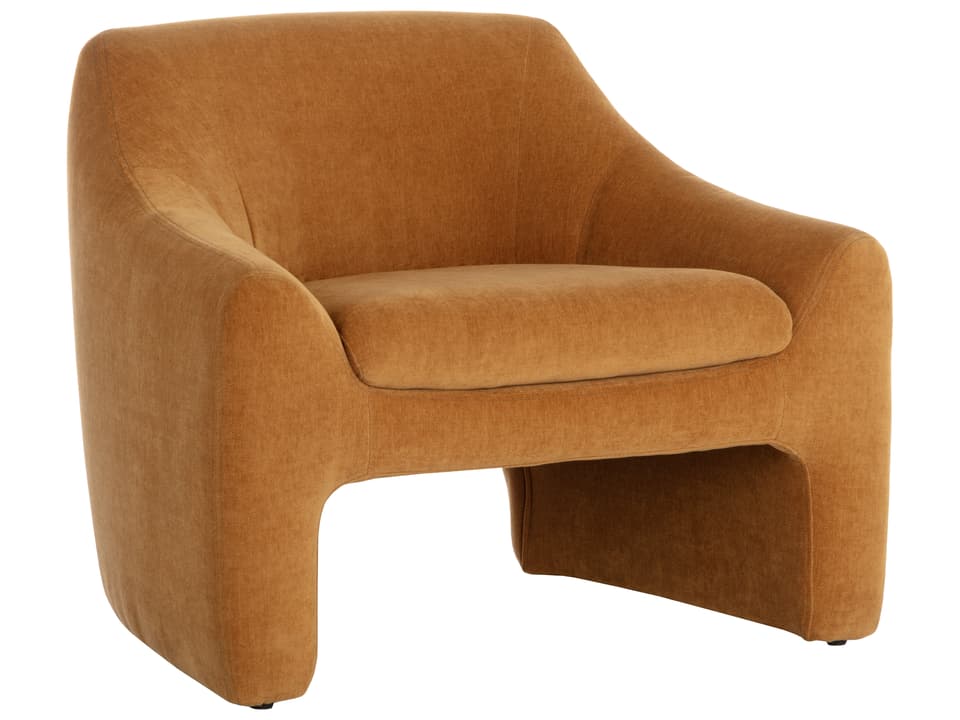 Nevaeh Upholstered Lounge Chair in Danny Amber Fabric
