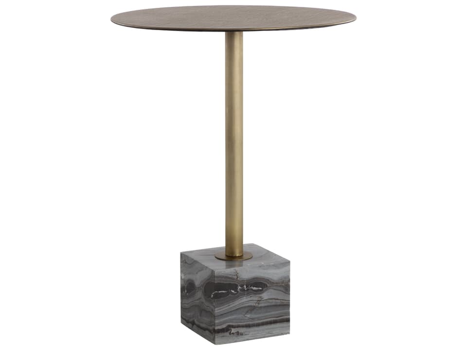 Kata Gold Round Metal Bar Table