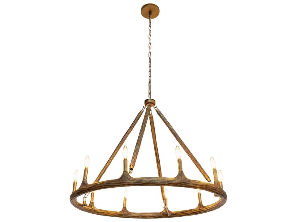 10-Light Wolfgang Chandelier in Antique Brass