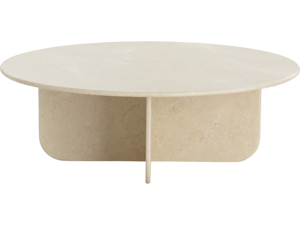 Bonita Round Coffee Table in Polished Cream Marble