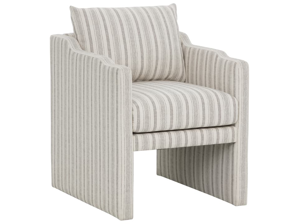 Scala Upholstered Dining Armchair Gifford Script Cream Fabric