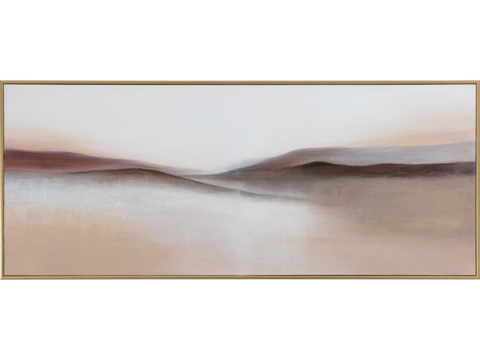 Desert Sands Hand-Painted Framed Wall Art with Gold Floater Frame