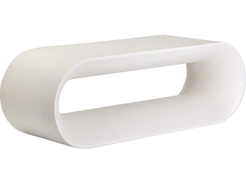 Solterra Capsule Concrete Bench in White