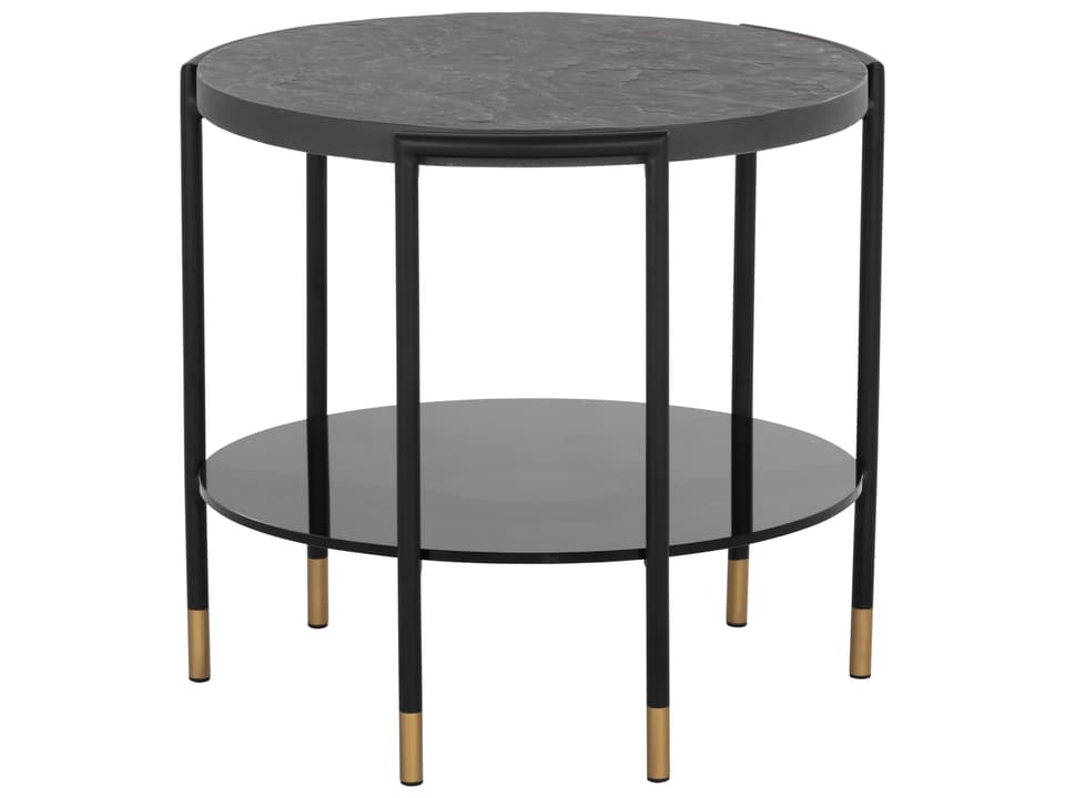 Solterra Zuma 23.5 Inch Round Side Table with Concrete Top