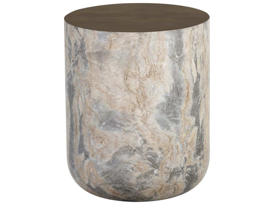 Solterra Diaz Round Concrete End Table