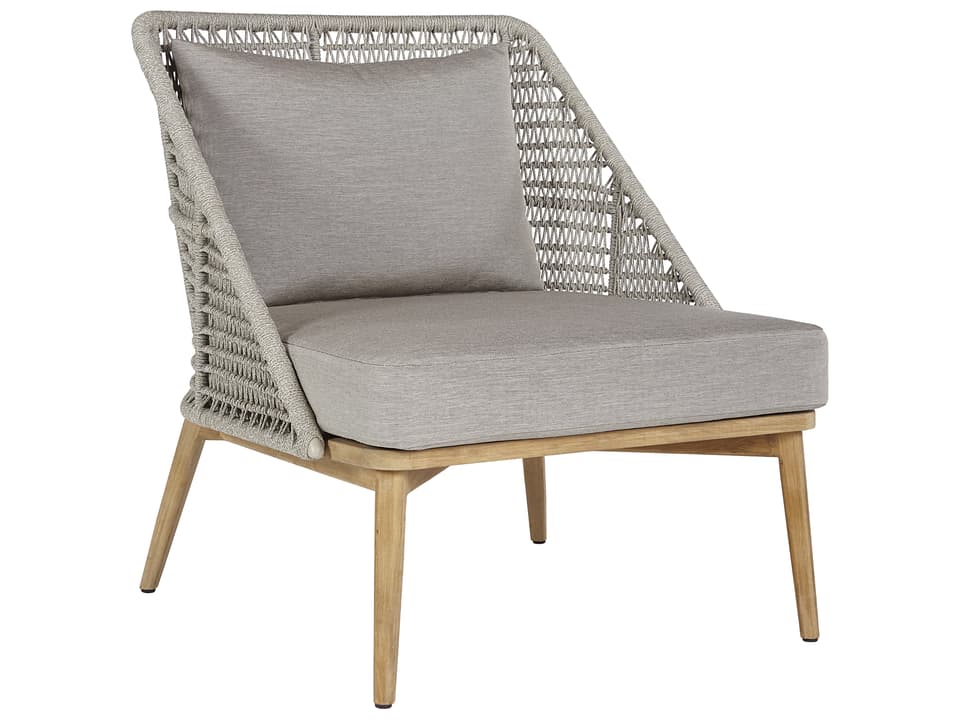 Andria Teak Wood Lounge Chair in Palazzo Taupe