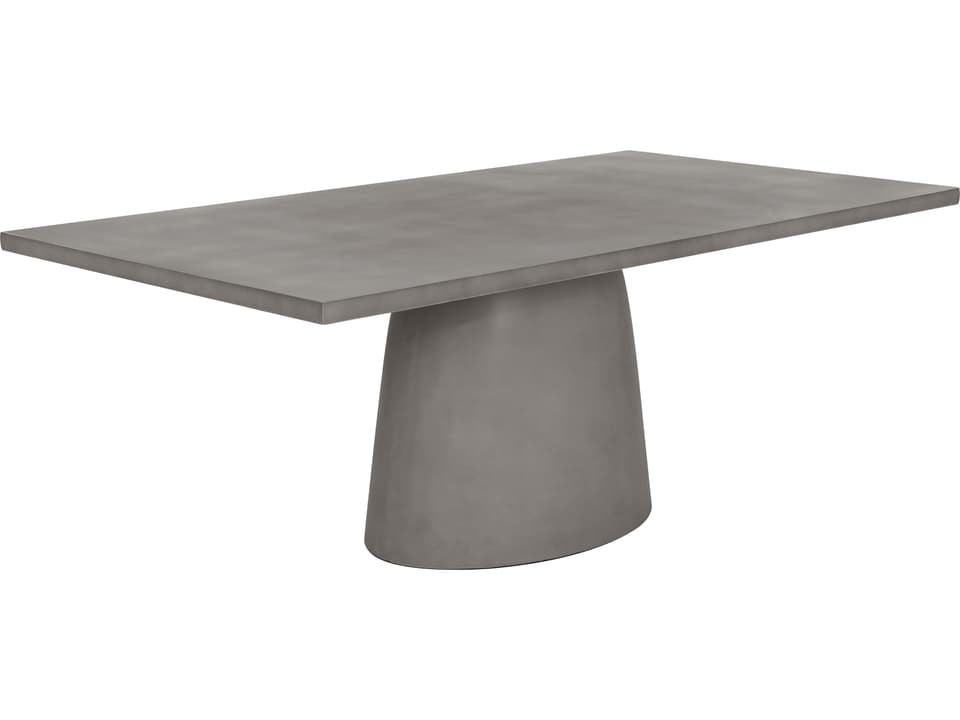 Solterra Cavallini 79 Inch Concrete Rectangular Dining Table in Light Grey