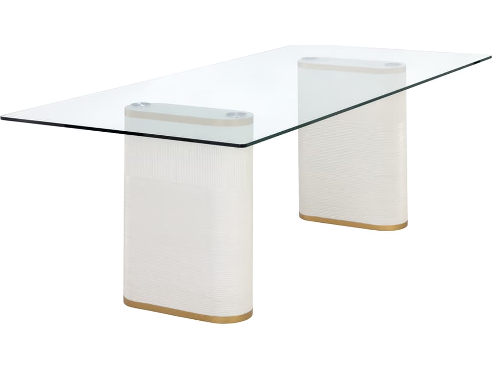 Solterra Aemond 86-Inch White Concrete Rectangular Dining Table