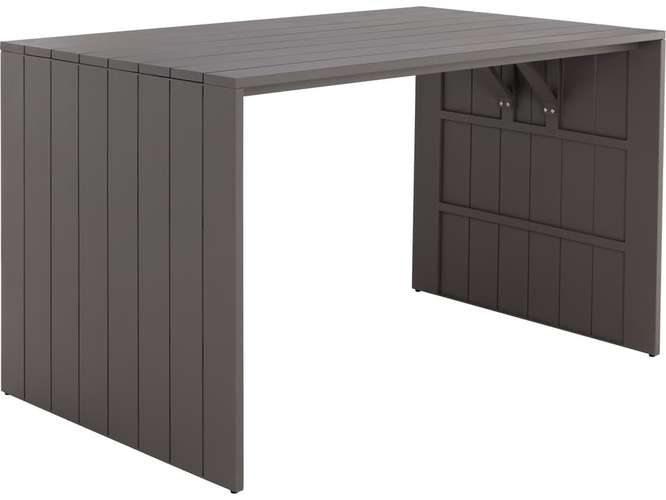 Sunpan Verin Rectangle 68-Inch Outdoor Bar Table in Warm Grey Aluminum