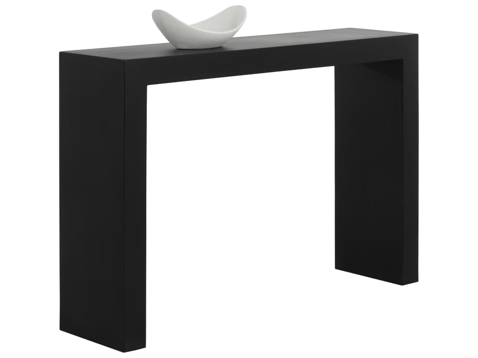 Axle Concrete Rectangular Console Table in Black