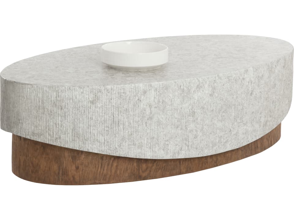 Leda Oval Concrete Coffee Table in Grey