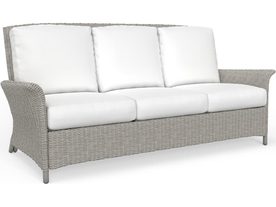 Juniper Bay 3-Seat Outdoor Wicker Sofa in Light Driftwood