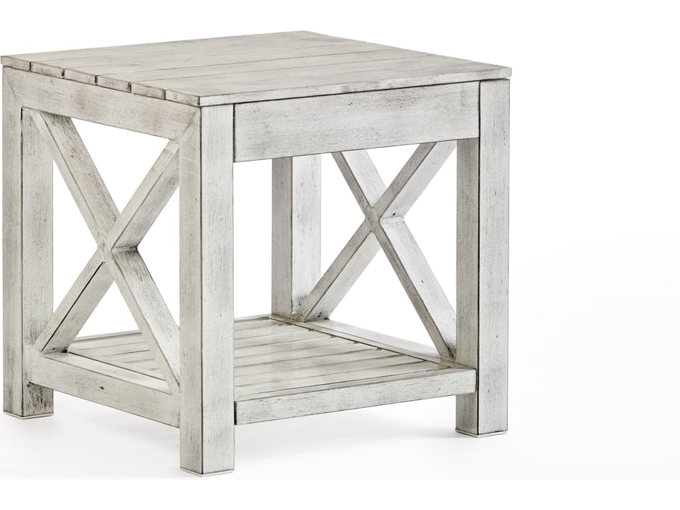 Farlowe Square End Table in Brushed White