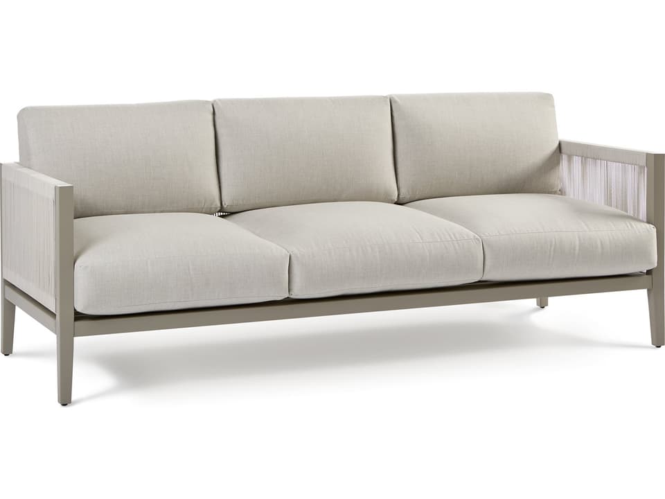 Nicole 3-Seat Outdoor Sofa with Greystone Marine Rope and Aluminum Frame