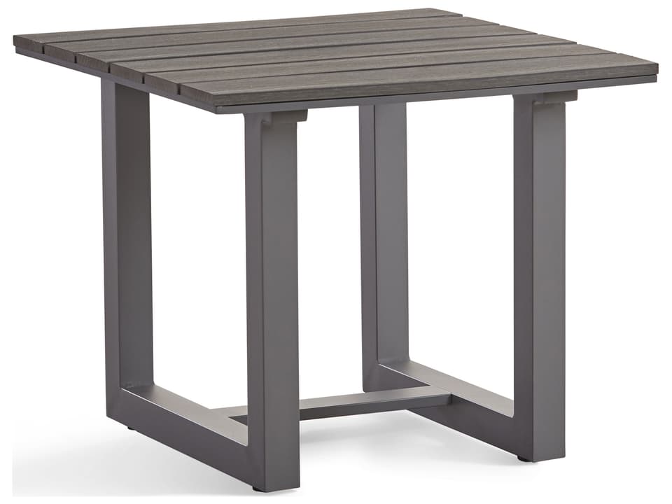 Kingston Quick Ship Rectangular End Table with Poly Top in Gunmetal