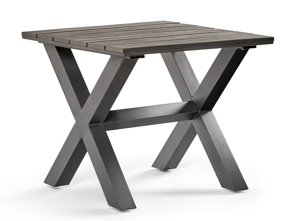 Kingston Aluminum Rectangular Outdoor End Table in Gunmetal
