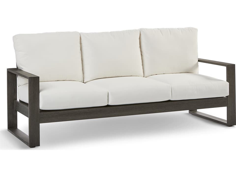 Ryan Aluminum Outdoor Sofa in Sterling Ash