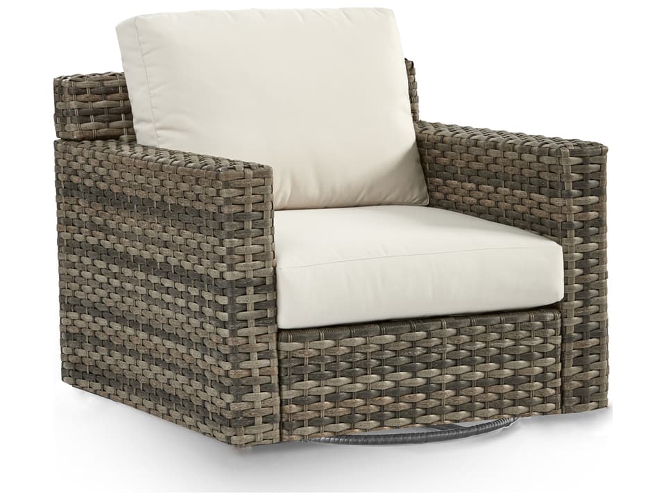 New Java Wicker Outdoor Swivel Glider Lounge Chair Sandstone