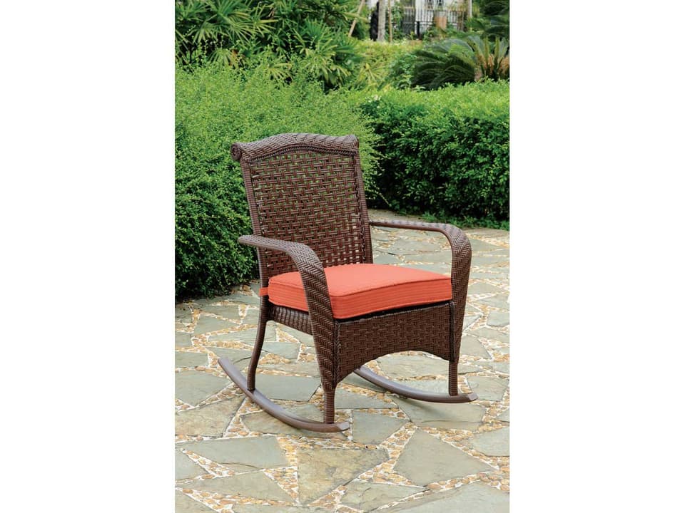 Martinique Outdoor Wicker Rocker in Spice Island Finish