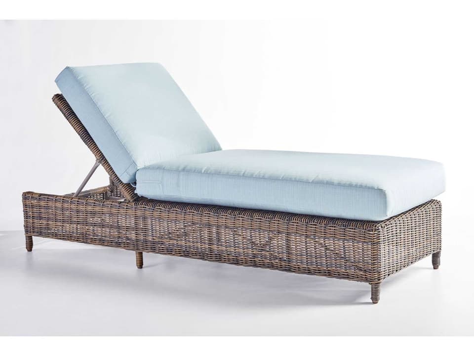 Del Ray Wicker Chestnut Outdoor Patio Chaise Lounge
