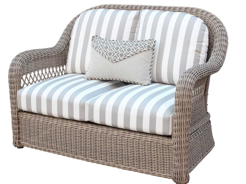 Arcadia All-Weather Wicker Loveseat in Driftwood