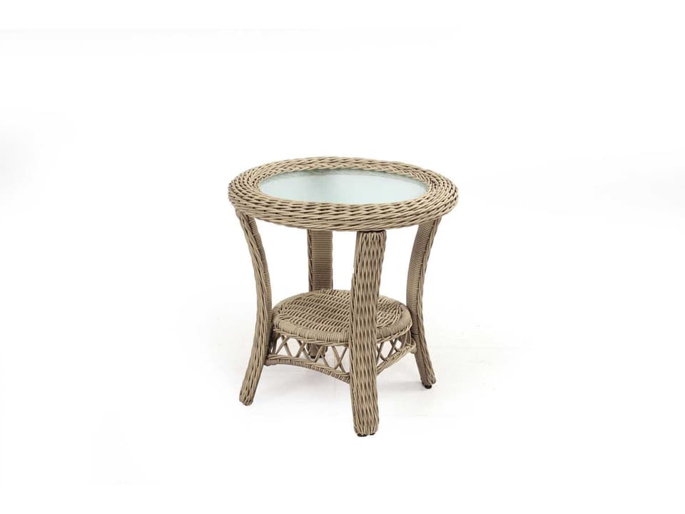 Arcadia Round Outdoor End Table in Driftwood