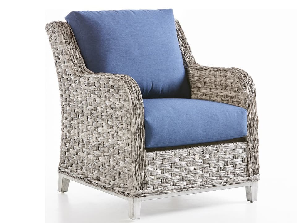 Grand Isle Outdoor Wicker Armchair in Soft Granite