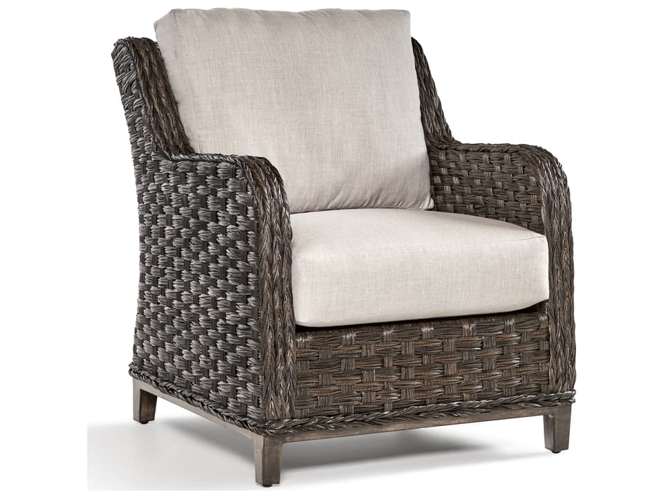 Grand Isle Wicker Cushion Lounge Chair in Dark Caramel