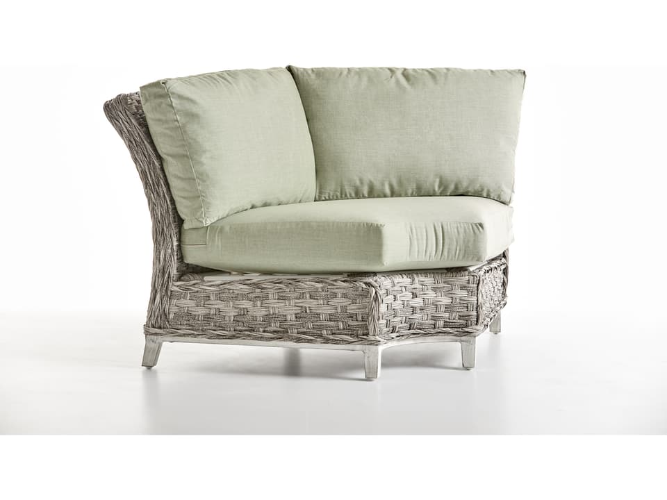 Grand Isle Wicker Wedge Corner with Soft Granite Cushion