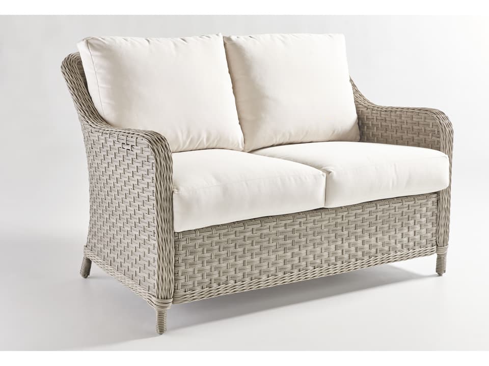 Mayfair Quick Ship Wicker Loveseat Pebble