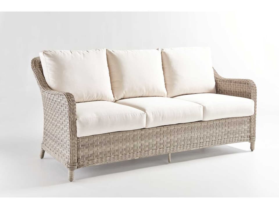 Mayfair 3-Seat Outdoor Sofa in Pebble Gray with Performance Fabric