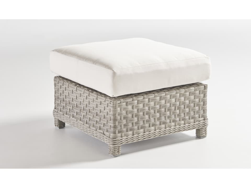 Mayfair Wicker Cushion Ottoman in Pebble