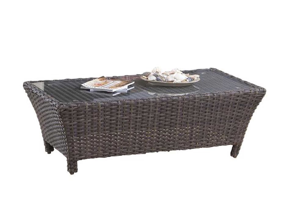 Panama Outdoor Rectangle Coffee Table in Charcoal Brown