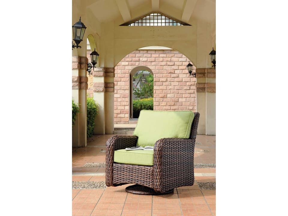 Saint Tropez Wicker Swivel Glider Outdoor Patio Lounge Chair