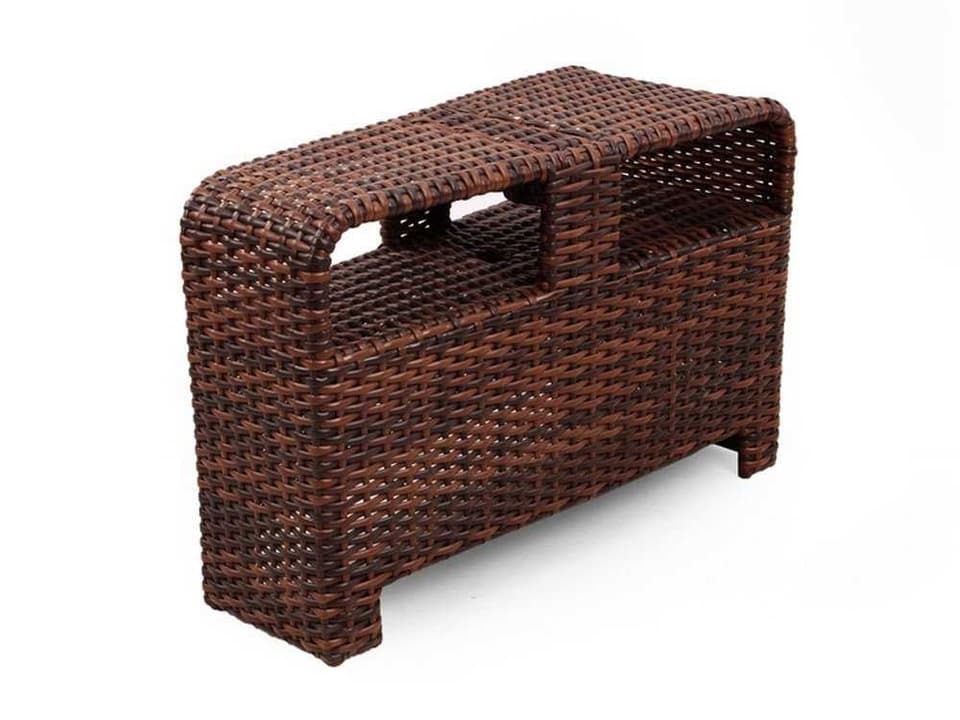 Saint Tropez Rectangular Wedge Pie Wicker Outdoor End Table