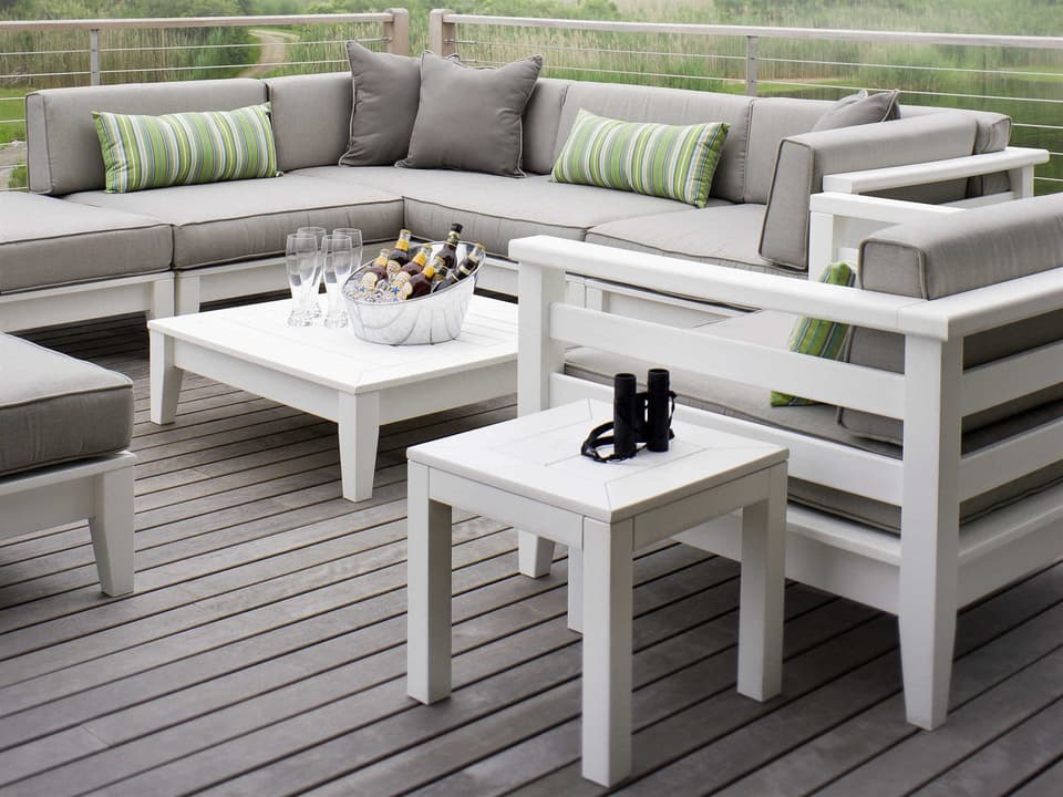Cambridge Recycled Plastic Cushion Sectional Outdoor Patio Lounge Set