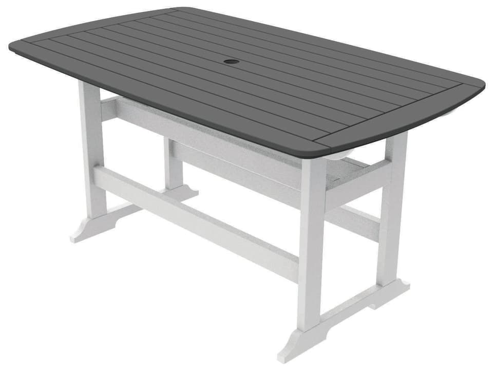 Portsmouth Recycled Plastic Rectangular Counter Table with Umbrella Hole