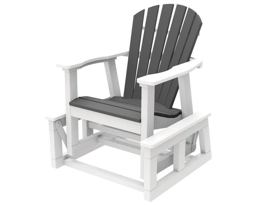 Shellback Adirondack Single Glider in Recycled HDPE with Hidden Stainless Steel Fasteners