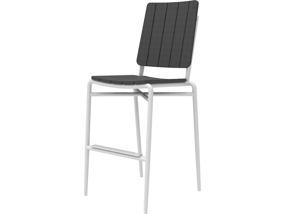 HIP Stackable Outdoor Bar Side Chair in EnviroWood and Powder-Coated Aluminum