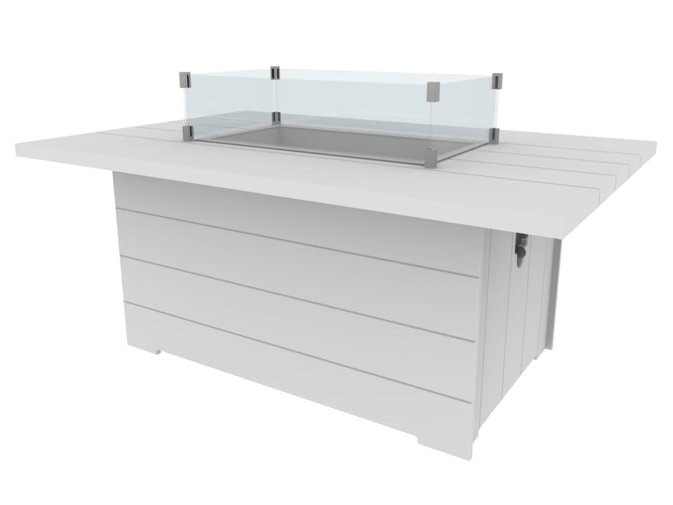 Aura 53 Inch Outdoor Fire Table in EnviroWood and Stainless Steel