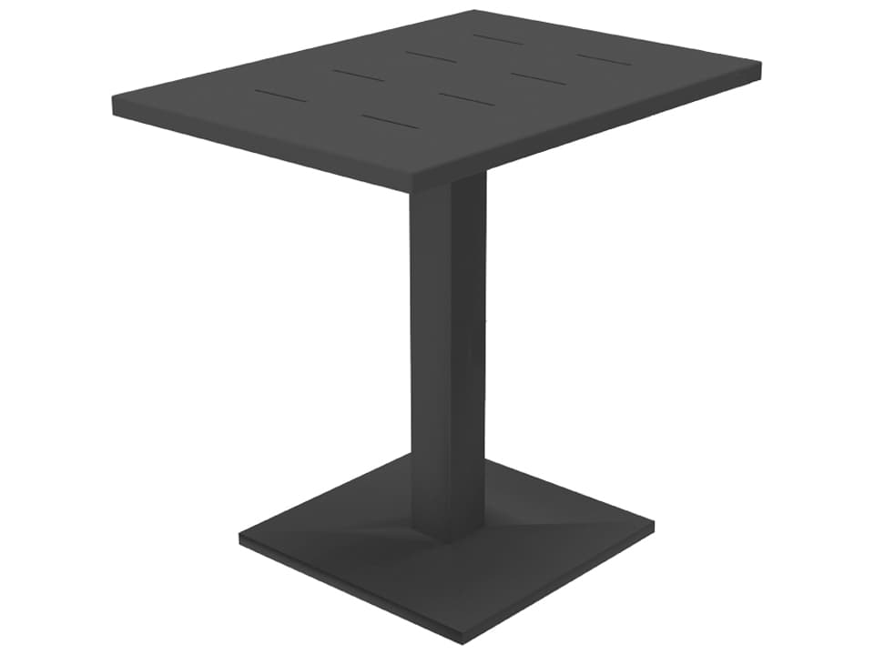 Via Aluminum Rectangular Outdoor Bistro Table in White