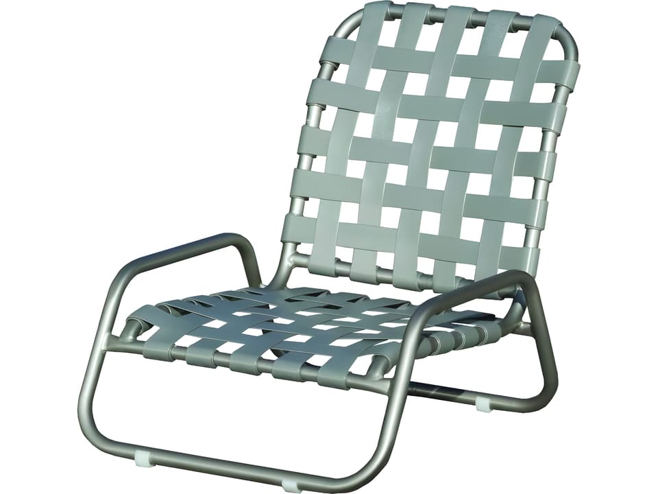 Sanibel Cast Aluminum Cross Strap Lounge Chair in Sand