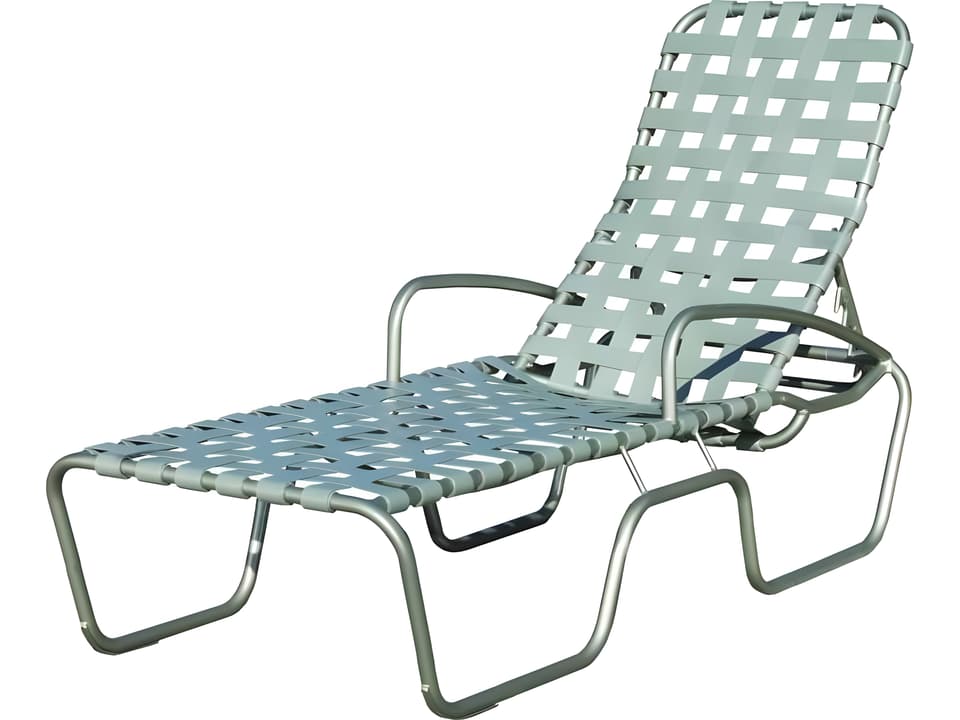 Sanibel Cross Strap Aluminum Arm Chaise Lounge