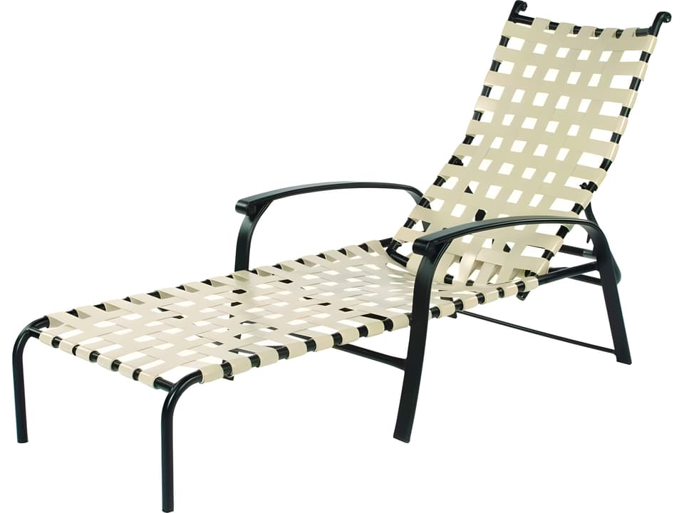 Rosetta Strap Aluminum Stackable Chaise Lounge