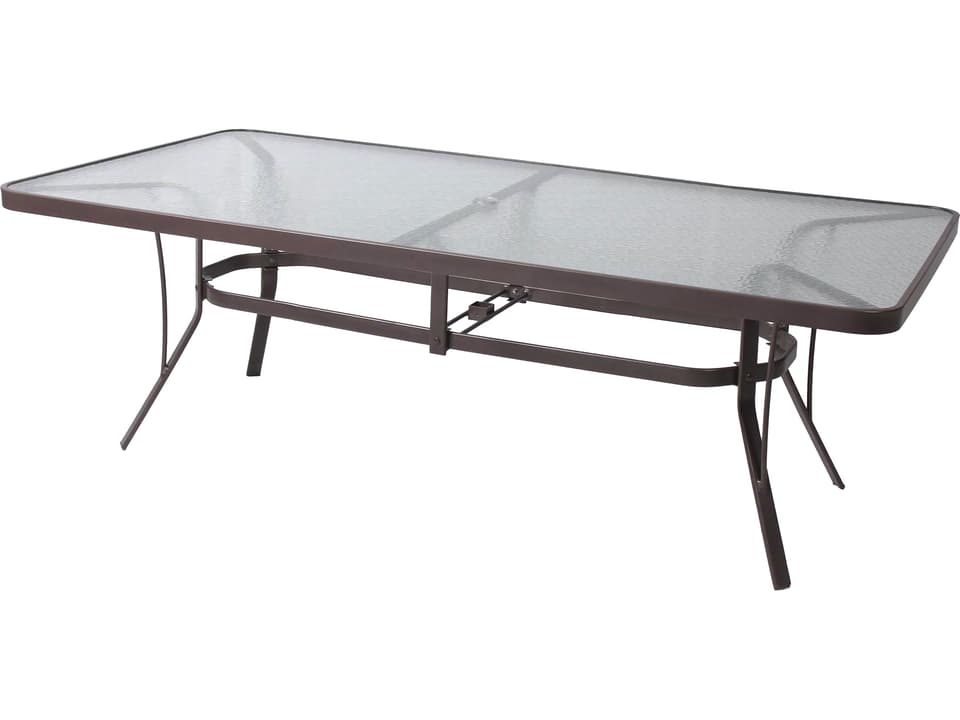 76 x 42 Inch Oval Cast Aluminum Glass Top Counter Table