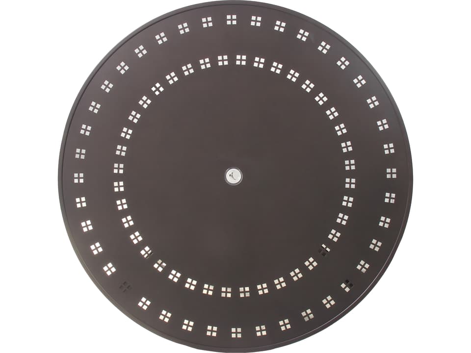 Patterned Square Aluminum Round Metal Outdoor Dining Table with Umbrella Hole