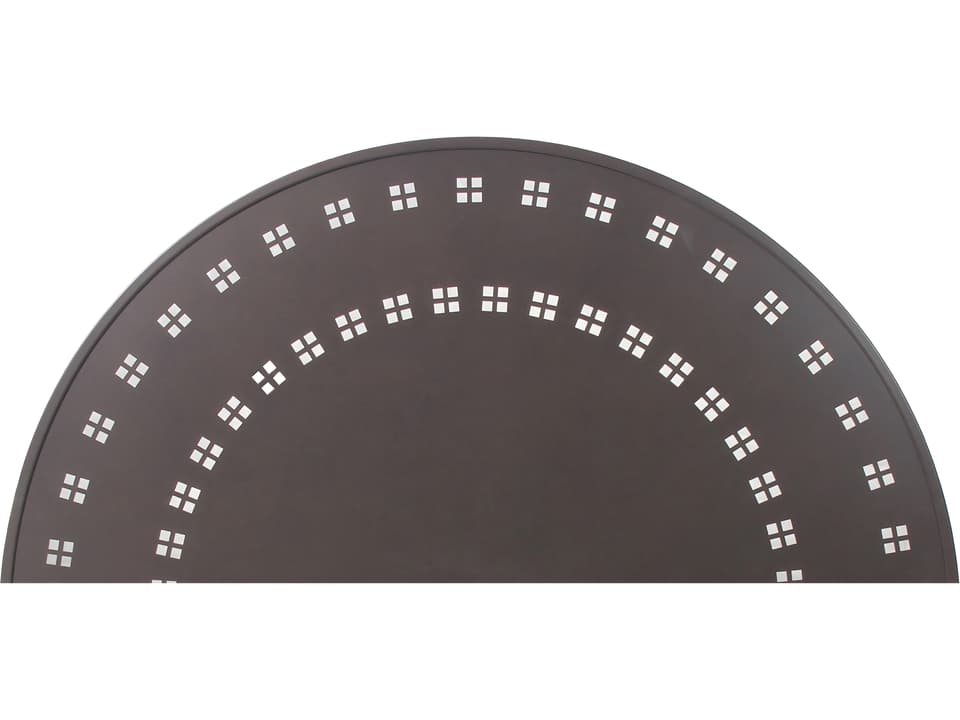 Patterned Aluminum 60-Inch Round Dining Table with Umbrella Hole