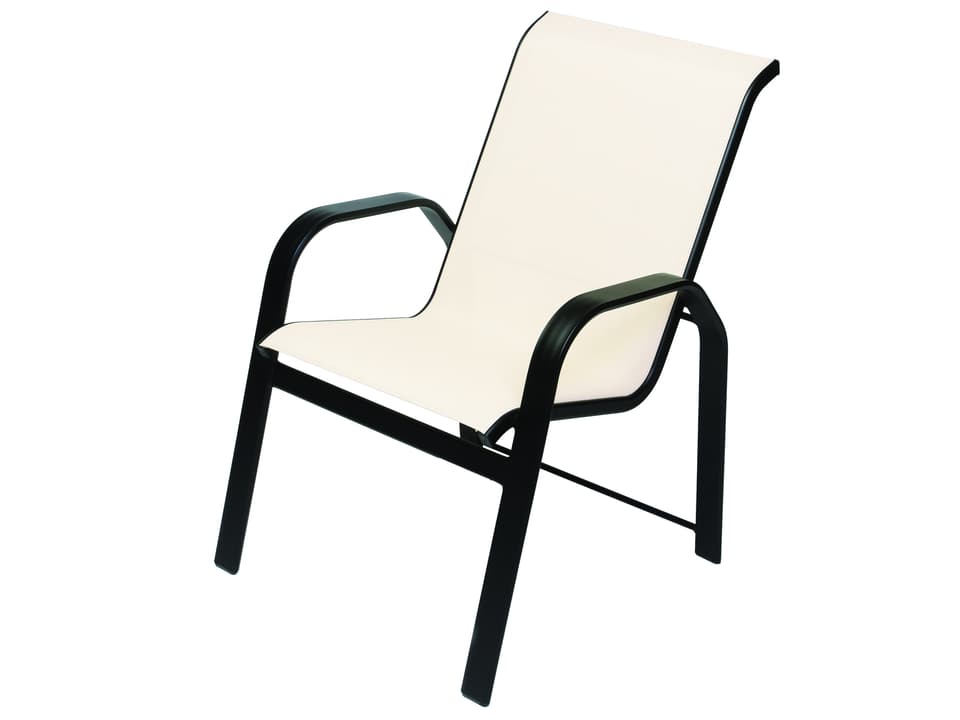 Maya Sling Aluminum Arm Stackable Outdoor Dining Arm Chair